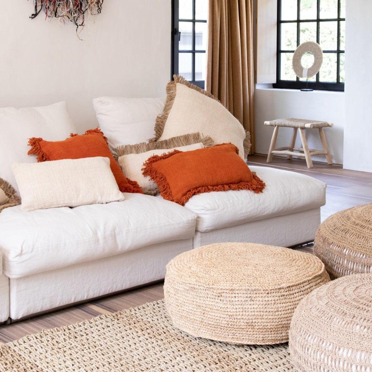 De Seagrass Poef - Naturel - M - Poef - Bazar Bizar - livinglovely.nl