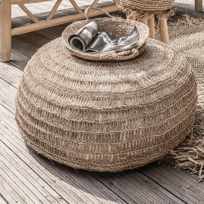 De Seagrass Poef - Naturel - M - Poef - Bazar Bizar - livinglovely.nl