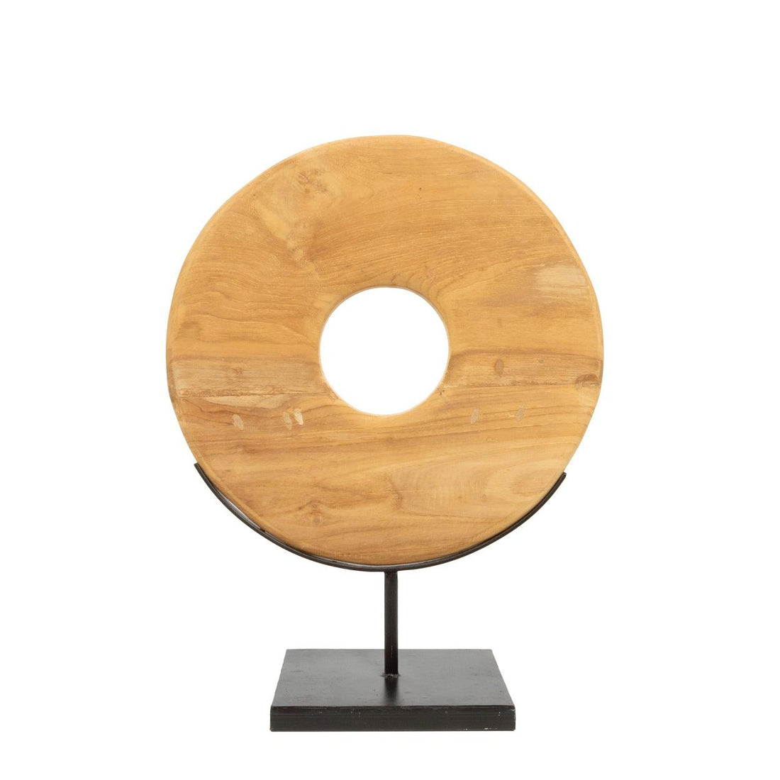 De Teak Disc op Stand - M , Ornament , Bazar Bizar , livinglovely.nl