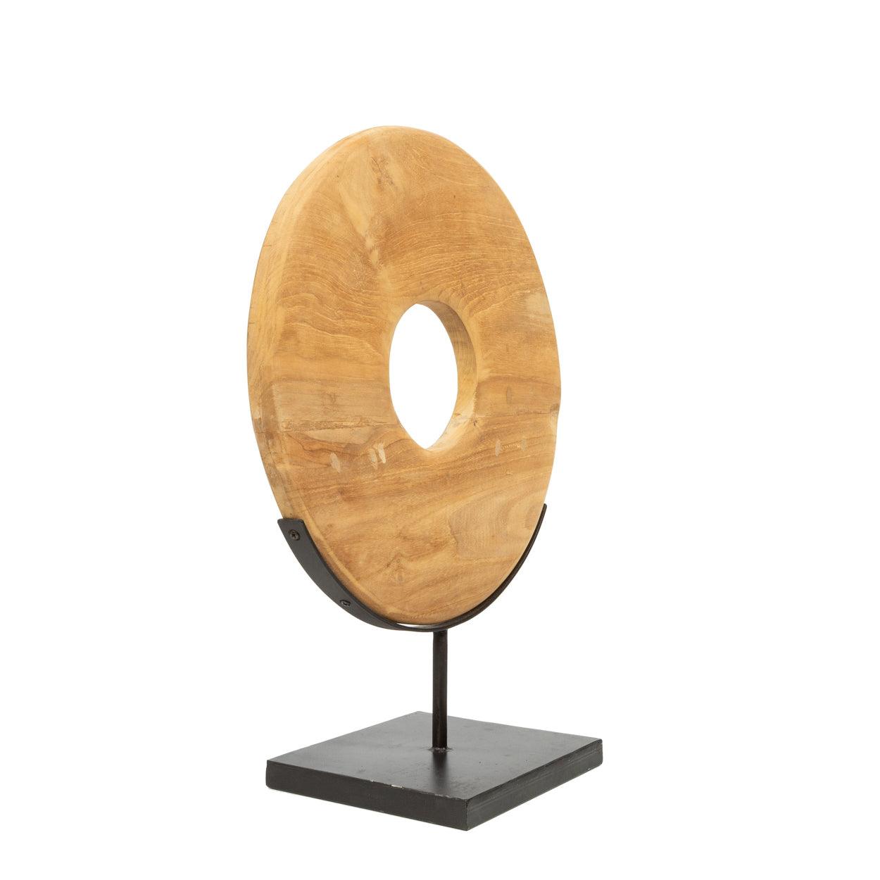 De Teak Disc op Stand - M , Ornament , Bazar Bizar , livinglovely.nl