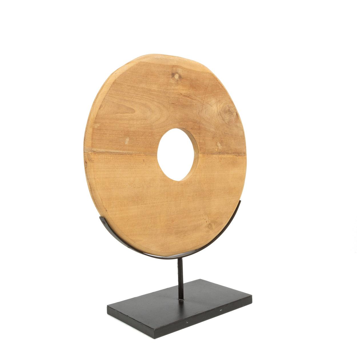 De Teak Disc op Stand - M , Ornament , Bazar Bizar , livinglovely.nl