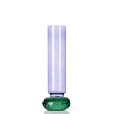 De Violet Quartz Vaas Paars Groen van Bazar Bizar, vooraanzicht van de vaas van paars en groen gerecycled glas
