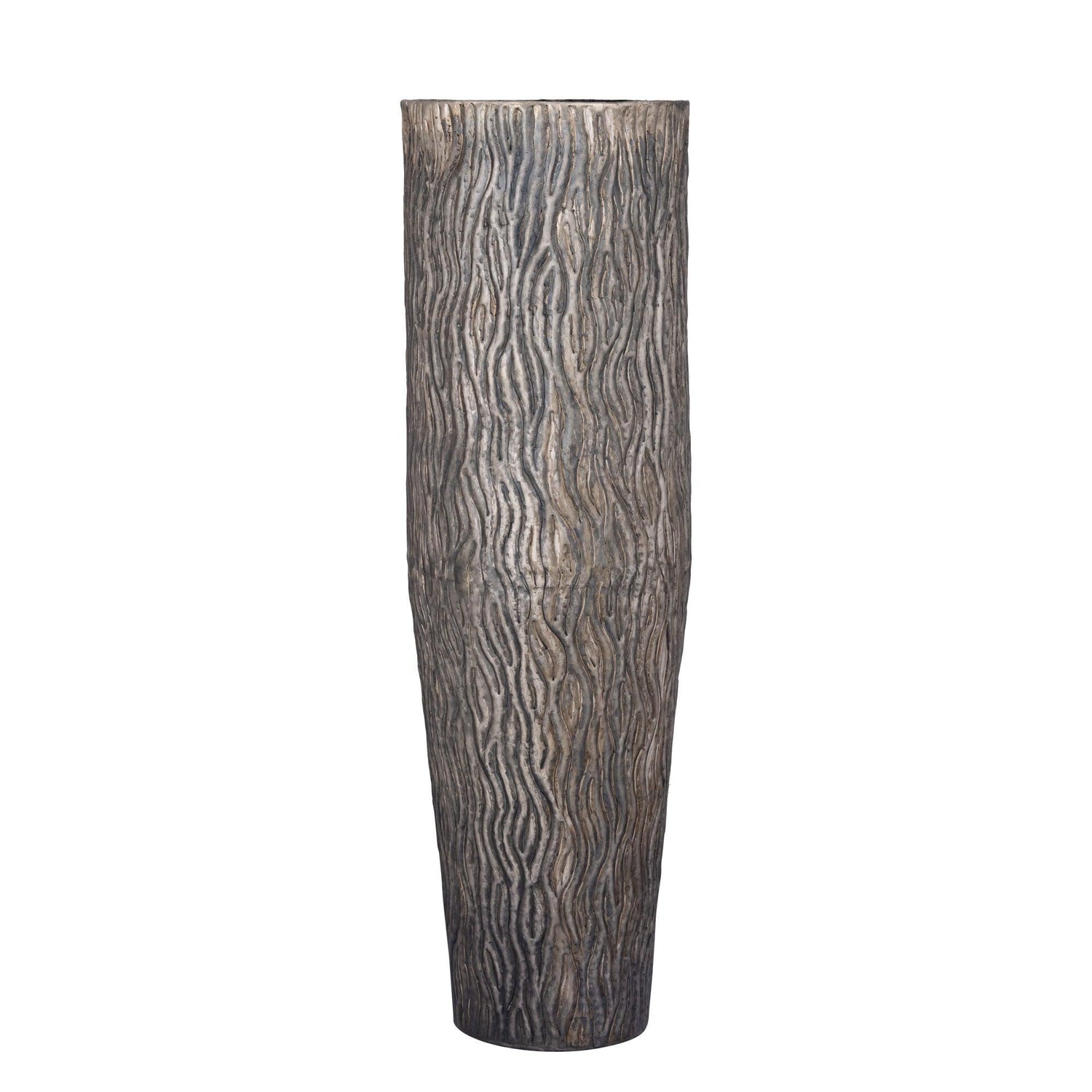 Deandra Silver Alu Sheet Pot Wavy Set van 3 PTMD - Pot - PTMD - livinglovely.nl