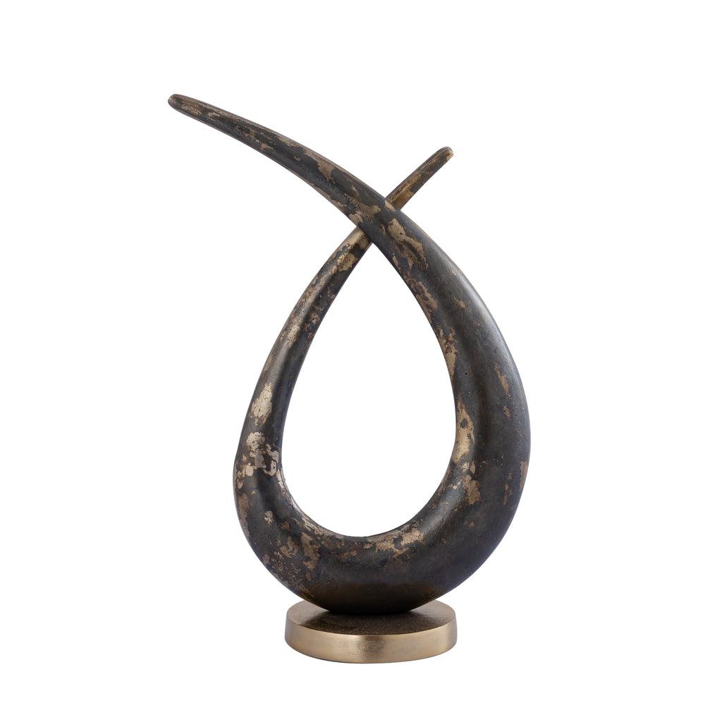 Deco object Ornament Kayen - 30x14x46 cm - Aluminium - Goud PTMD - Beeld - PTMD - livinglovely.nl