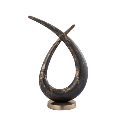 Deco object Ornament Kayen - 30x14x46 cm - Aluminium - Goud PTMD - Beeld - PTMD - livinglovely.nl