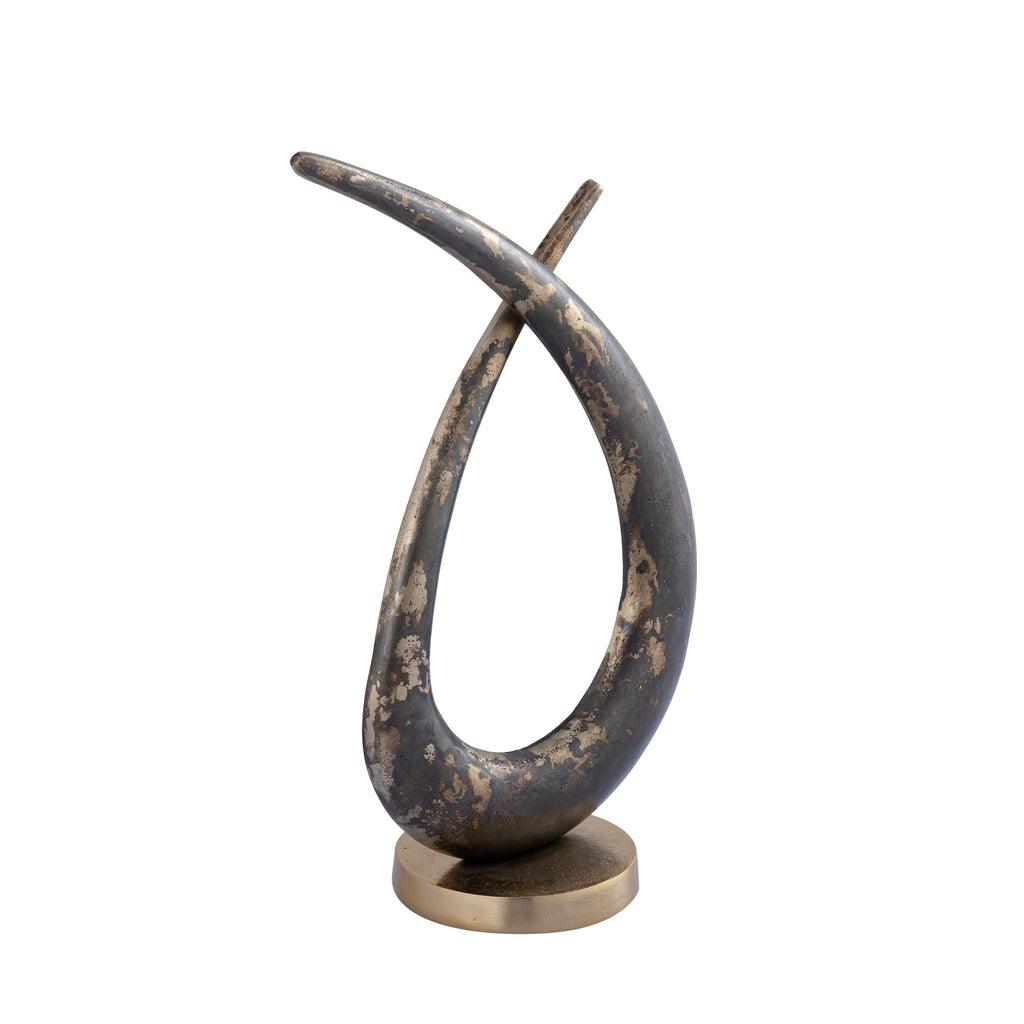 Deco object Ornament Kayen - 30x14x46 cm - Aluminium - Goud PTMD - Beeld - PTMD - livinglovely.nl