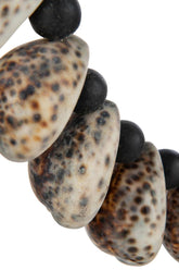 Decoratie Op Voet Schelp Zwart - Ornament - J-Line - livinglovely.nl