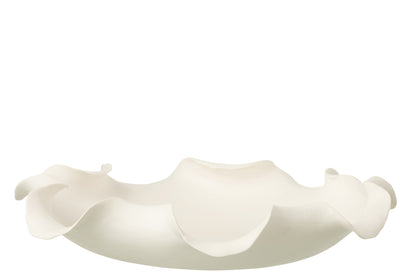 Decoratieve Schaal Helix Onregelmatig Keramiek Wit - Schaal - J-Line - livinglovely.nl