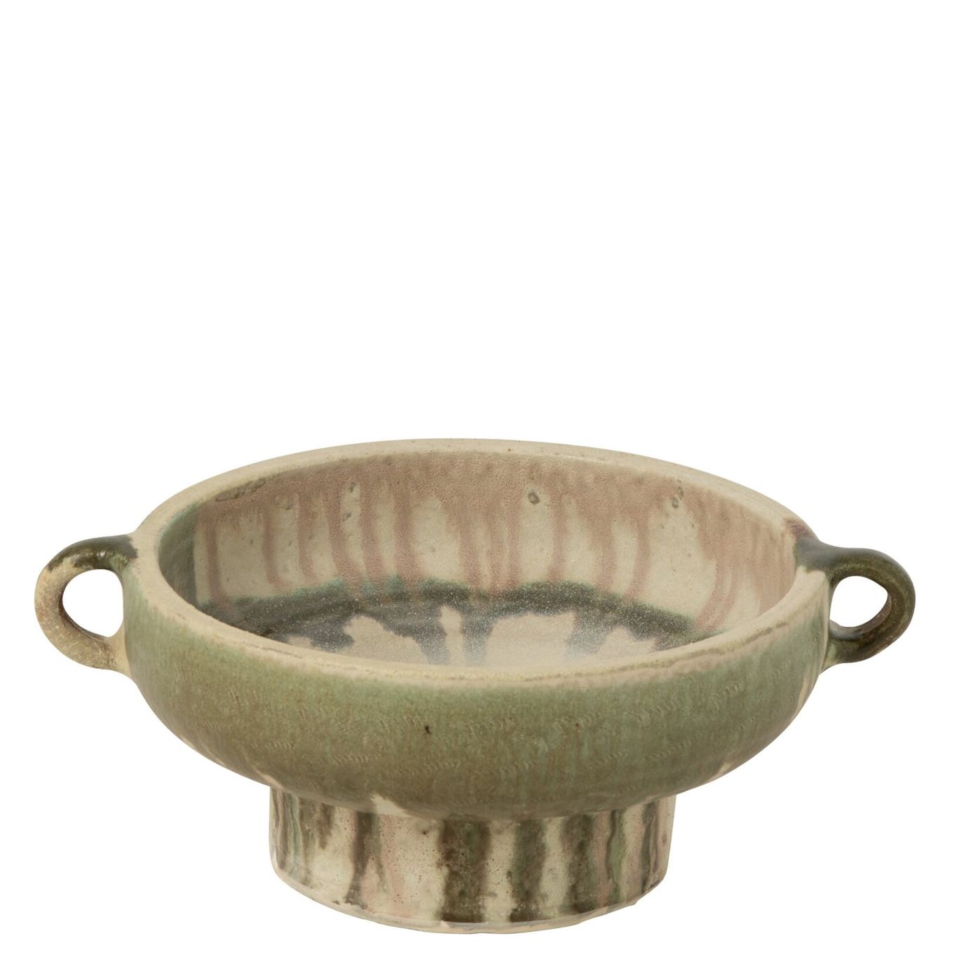 Decoratieve Schaal Keramiek Olijfgroen Beige J-Line