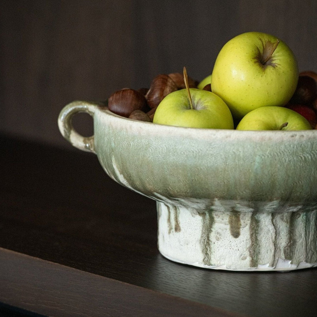 Decoratieve Schaal Keramiek Olijfgroen Beige J-Line