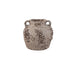 Deisy Beige Ceramic Jar With Handles Rough Coral S van PTMD, beige keramische pot met handvatten op witte achtergrond