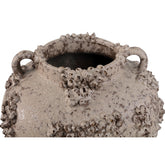 Deisy Beige Ceramic Jar With Handles Rough Coral S van PTMD, detail van de ruwe koraalstructuur