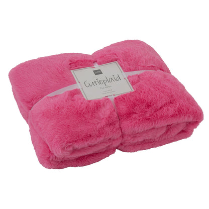 Deken Cutie Polyester Fluo Roze L130x180cm J-Line
