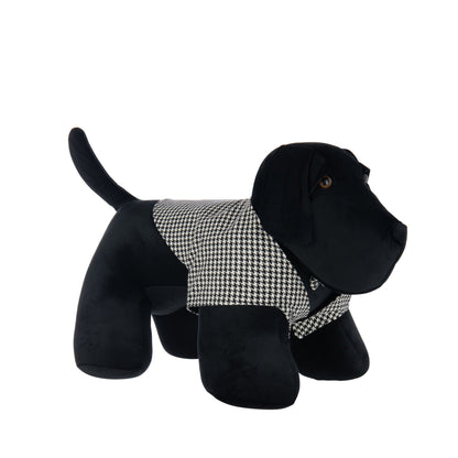 Deurstopper Hond Pied-De-Poule Polyester Zwart/Wit J-Line - Deurstopper - J-Line - livinglovely.nl