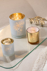 Dienblad Blad Glas/Ijzer Transparant/Goud - Dienblad - J-Line - livinglovely.nl