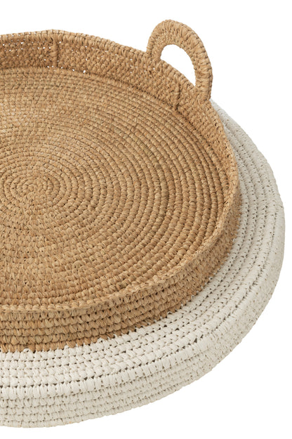 Dienblad Drijvend Polystyreen Wit/Naturel J-Line - Buiten-divers - J-Line - livinglovely.nl