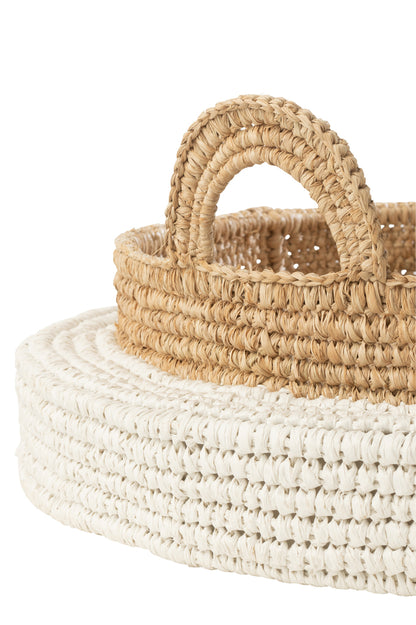 Dienblad Drijvend Polystyreen Wit/Naturel J-Line - Buiten-divers - J-Line - livinglovely.nl