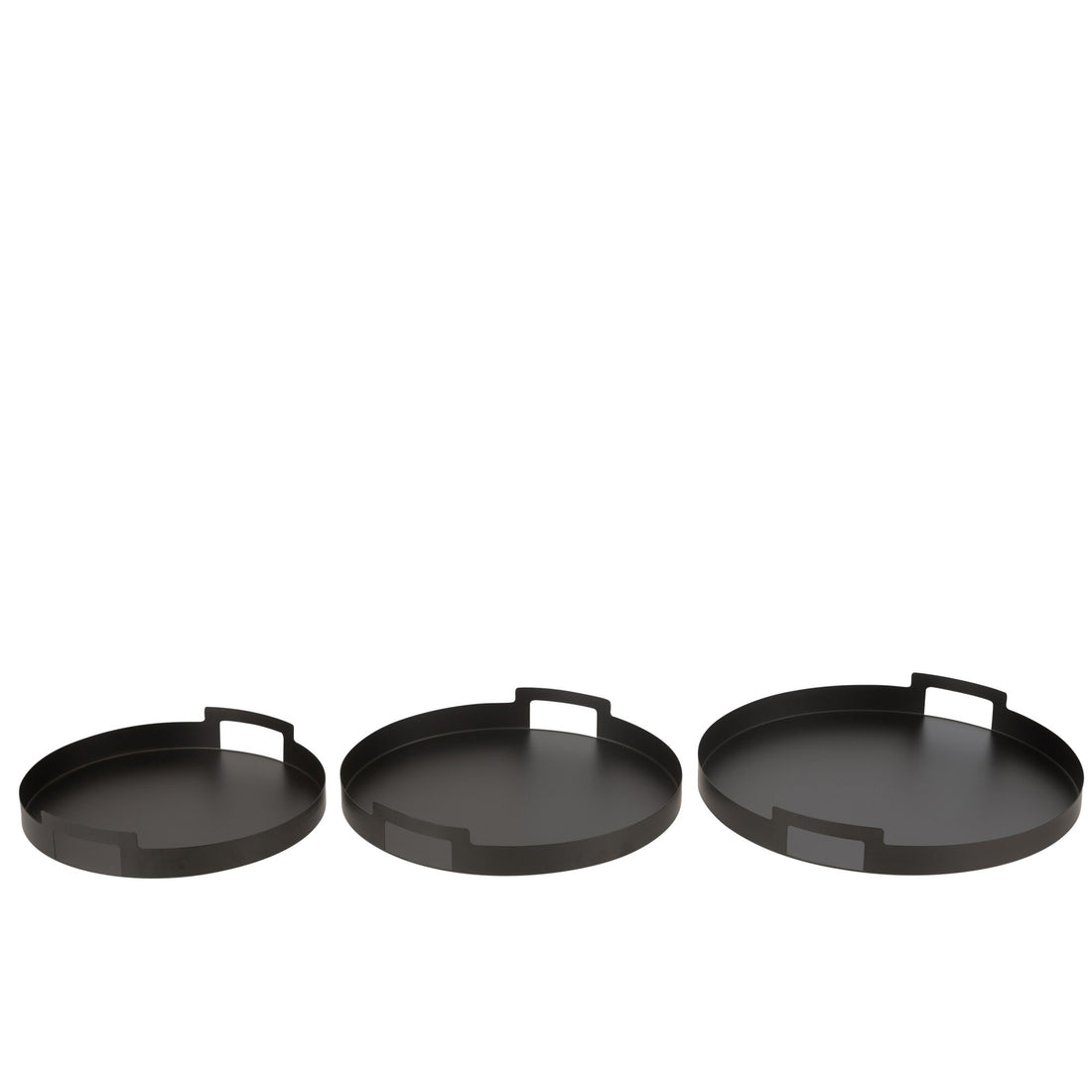 Dienblad Rond Metaal Zwart Set van 3 J-Line