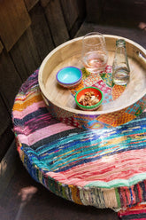 Dienbladen Delhi Mango Hout Mix Set van 2 - Dienblad - J-Line - livinglovely.nl