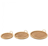 Dienbladen Ovaal Rotan/Metaal Natuur Set van 3 - Dienblad - J-Line - livinglovely.nl