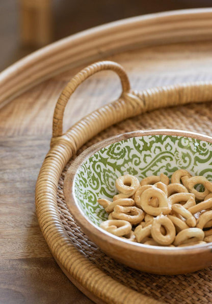 Dienbladen Ovaal Rotan/Metaal Natuur Set van 3 - Dienblad - J-Line - livinglovely.nl