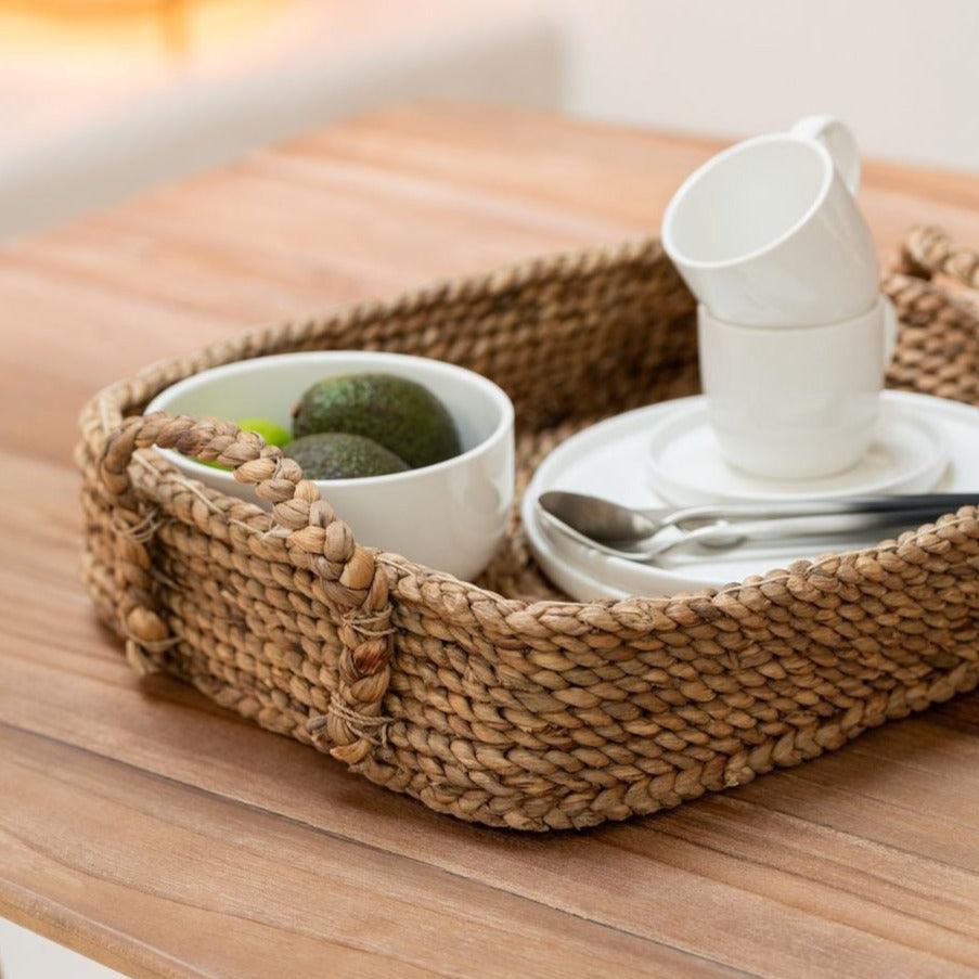 Dienbladen Waterhyacint Natuur set van 2 - Dienblad - J-Line - livinglovely.nl