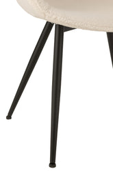 Dinning Chair Fabric/Metal White - - J-Line - livinglovely.nl