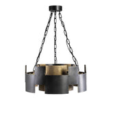 Docia Black Iron hanging lamp gold inside PTMD , Hanglamp , PTMD , livinglovely.nl