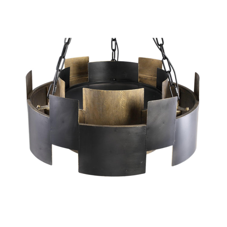 Docia Black Iron hanging lamp gold inside PTMD , Hanglamp , PTMD , livinglovely.nl