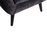 Donny Anthracite fauteuil black wooden legs - - PTMD - livinglovely.nl