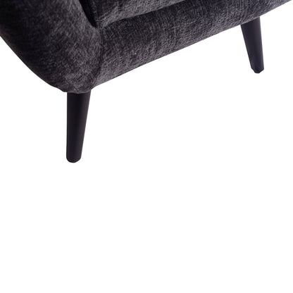 Donny Anthracite fauteuil black wooden legs - - PTMD - livinglovely.nl