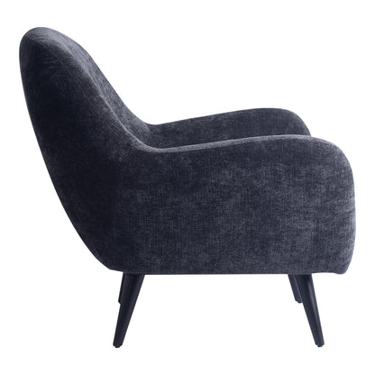 Donny Anthracite fauteuil black wooden legs - - PTMD - livinglovely.nl