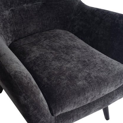 Donny Anthracite fauteuil black wooden legs - - PTMD - livinglovely.nl