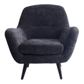 Donny Anthracite fauteuil black wooden legs - - PTMD - livinglovely.nl