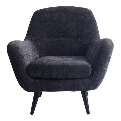 Donny Anthracite fauteuil black wooden legs - - PTMD - livinglovely.nl
