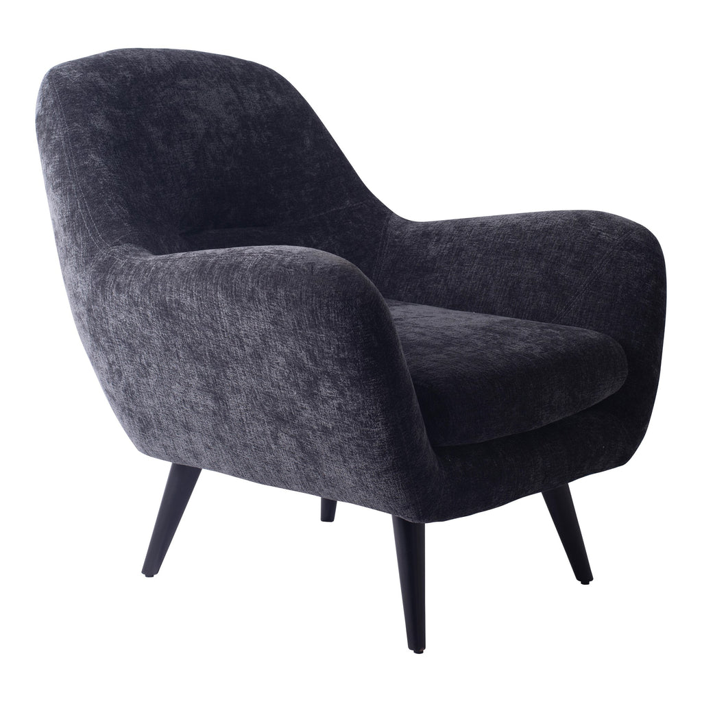 Donny Anthracite fauteuil black wooden legs - - PTMD - livinglovely.nl