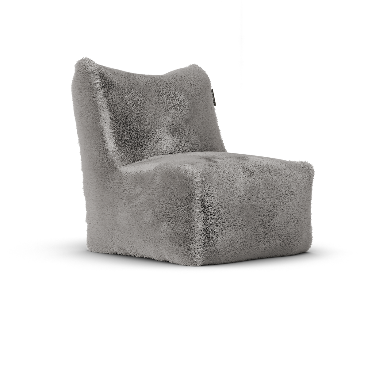 Doodle Junior Lounge Seat Light Grey van Laui Lounge, compacte lichtgrijze furry loungestoel schuin van links voren