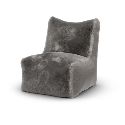 Lichtgrijze Doodle Junior Lounge Seat van Laui Lounge van opzij, met rughoogte van 74 centimeter