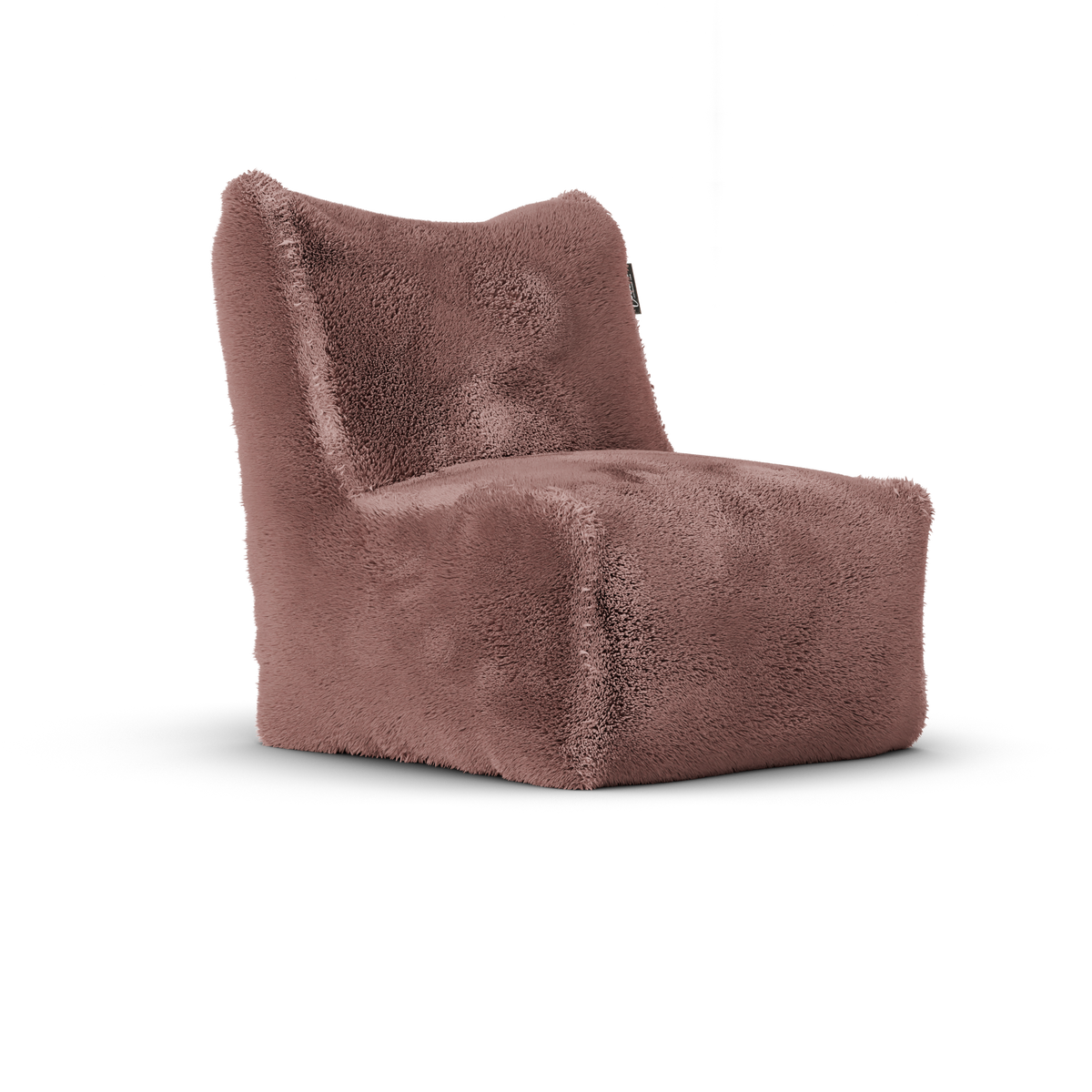 Doodle Junior Lounge Seat Soft Pink van Laui Lounge, compacte poederroze furry loungestoel schuin van links voren