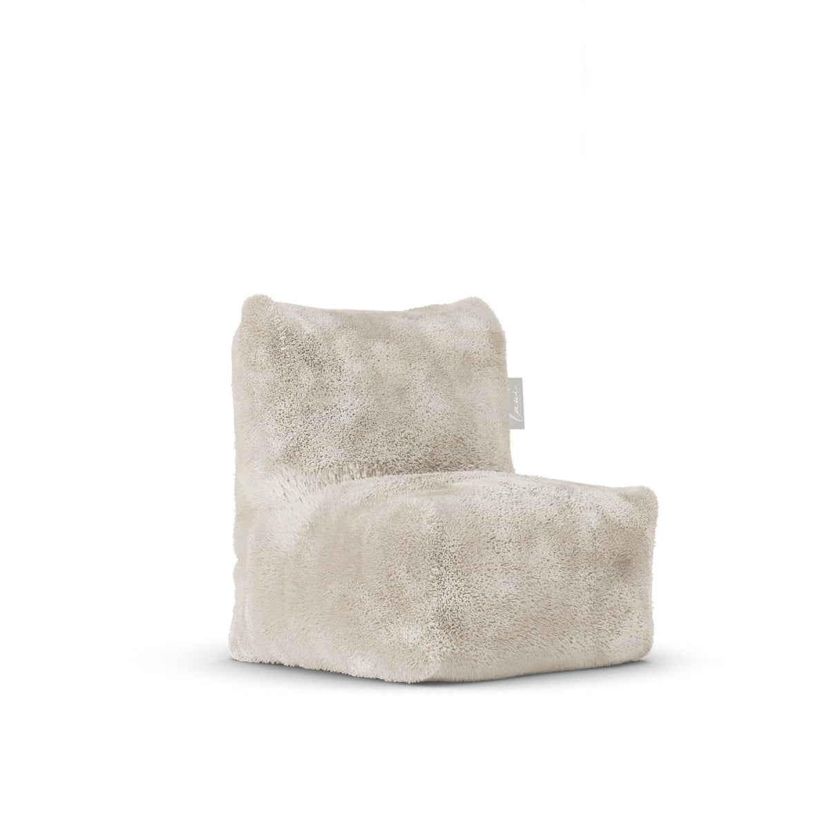 Doodle Kid Lounge Cream White van Laui Lounge, roomwitte kinderstoel van zachte furry stof