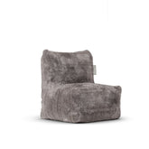 Doodle Kid Lounge Taupe van Laui Lounge, grijsbruine kinderstoel van zachte furry stof