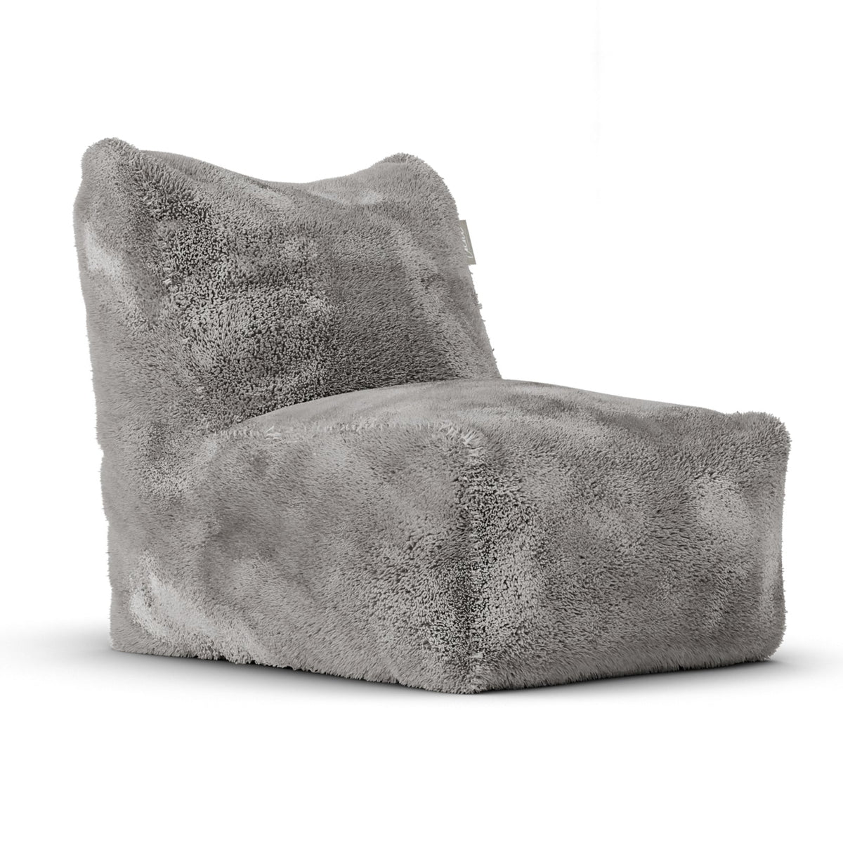 Doodle Lounge SeatXL Light Grey van Laui Lounge, lichtgrijze loungestoel van zachte furry stof