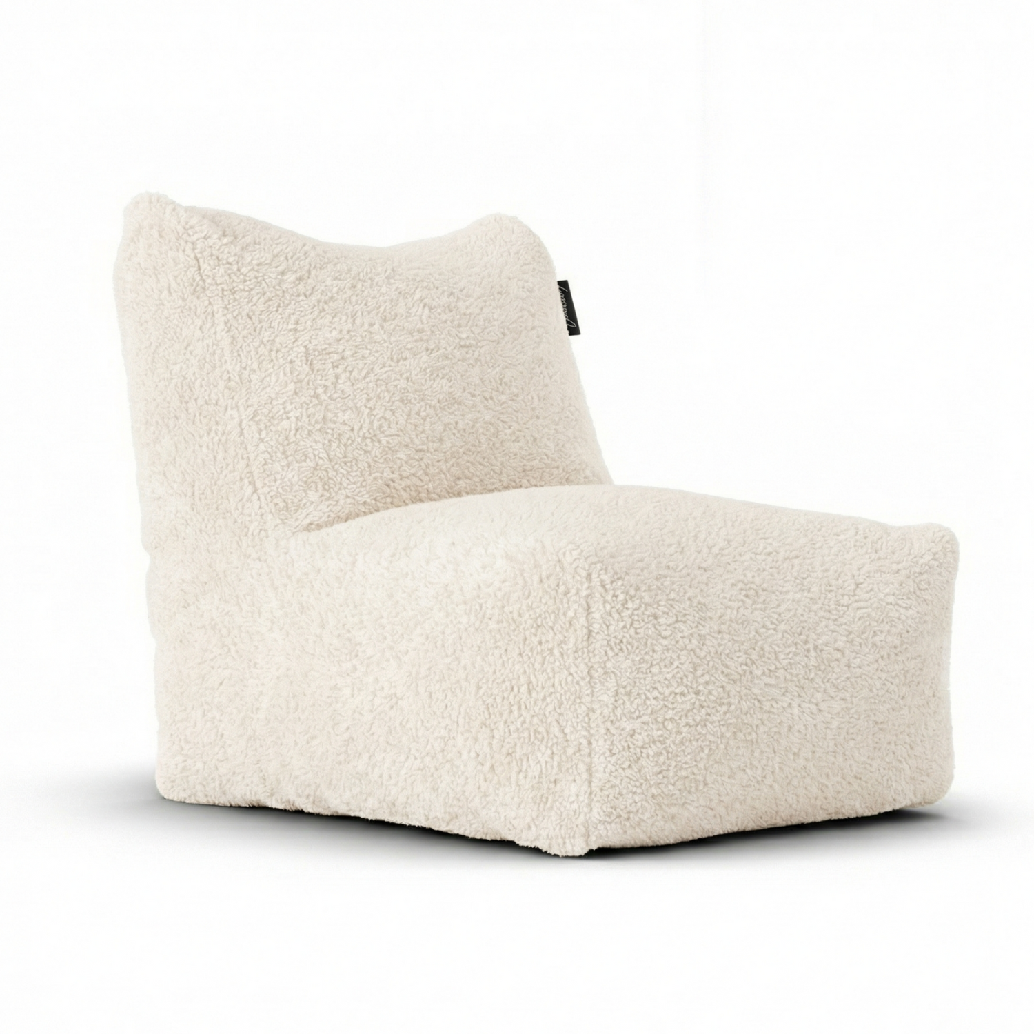 Doodle Lounge SeatXL White Cream van Laui Lounge, roomwitte loungestoel van zachte furry stof