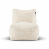 Roomwitte Doodle loungestoel van Laui Lounge van voren, met brede zitting van 68 centimeter