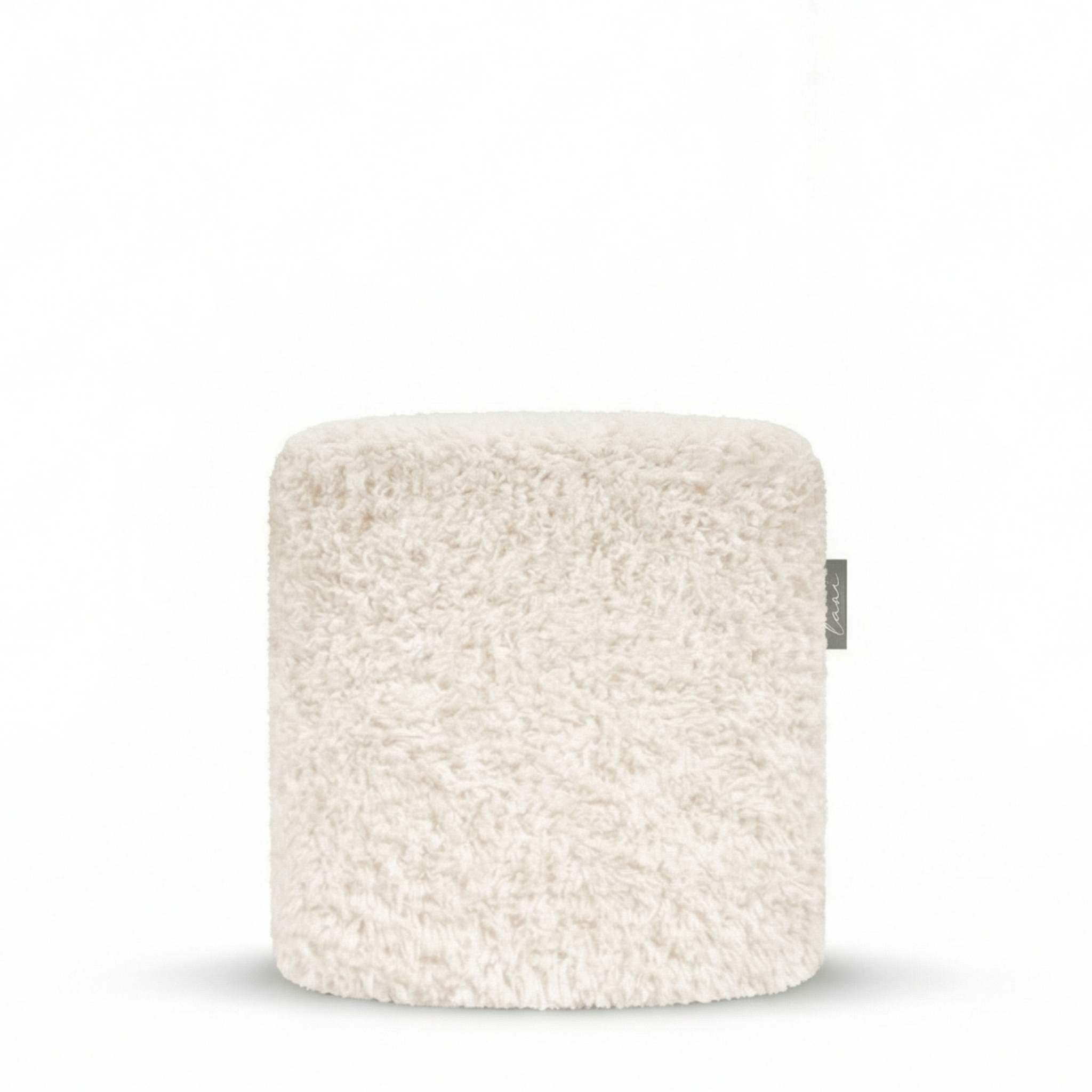 Laui Lounge Doodle Round Pouf Ø44 in White Cream, ronde poef met handgetekende print