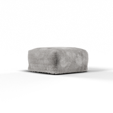 Laui Lounge Doodle Square Pouf Light Grey, lichtgrijze poef van 68x68 cm met doodle print