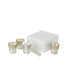 Doos 4 Geurkaars Deluxe Glas Zilver 21uur - Geurkaars - J-Line - livinglovely.nl