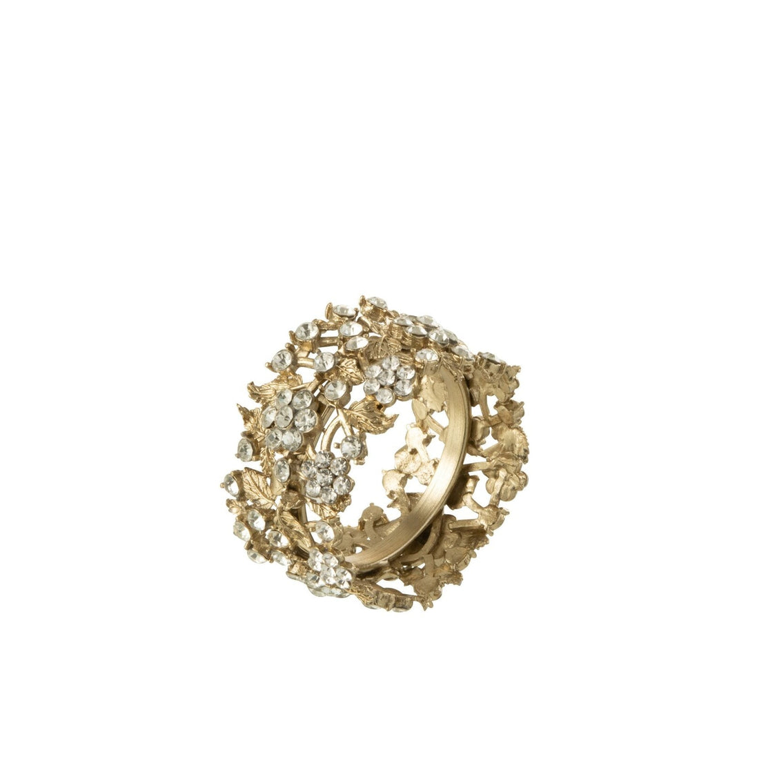 Doos 6 Servetring Breed Metaal Goud J-Line