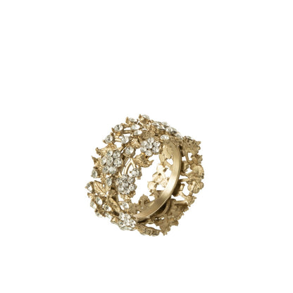 Doos 6 Servetring Breed Metaal Goud J-Line