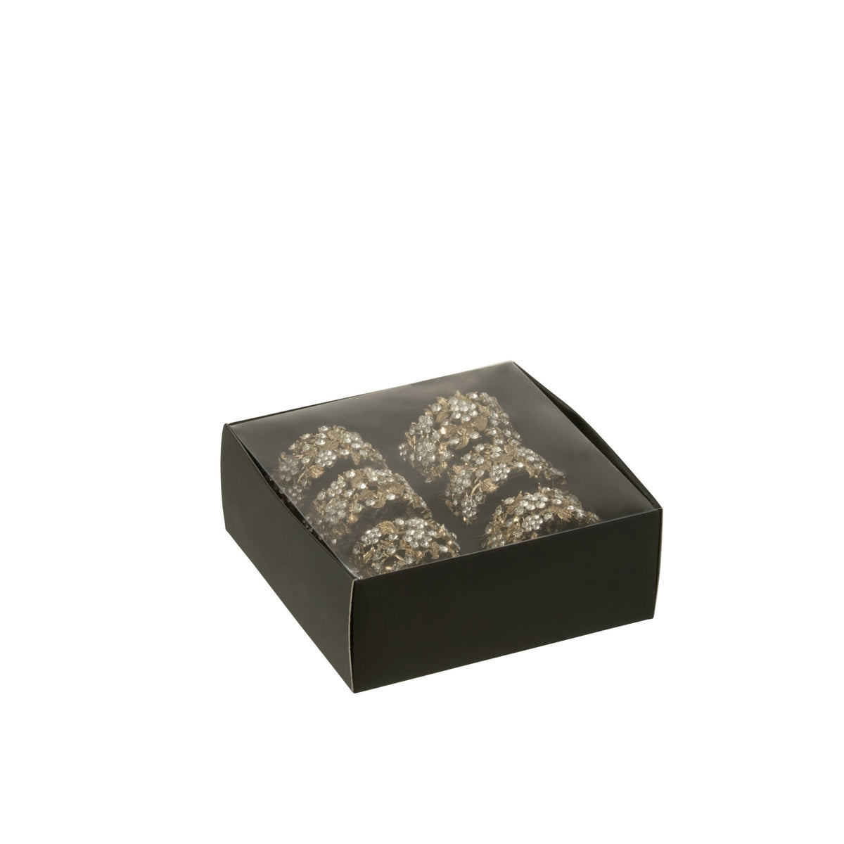 Doos 6 Servetring Breed Metaal Goud J-Line